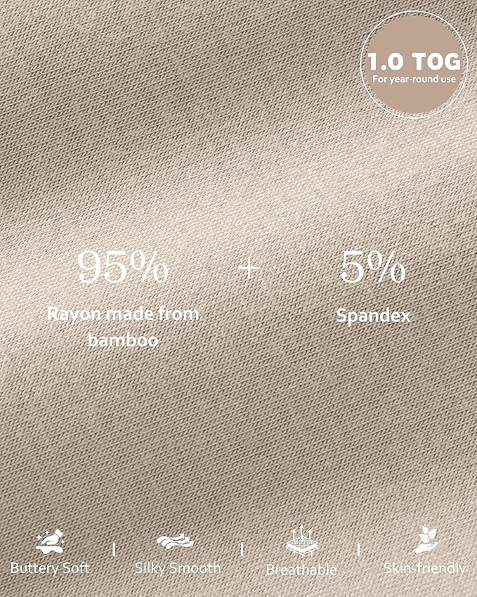 Rayon Made from Bamboo Baby Sleep Sack 0-6 Months, 1.0 Tog Baby Wearable Blanket, Soft Sleeping Bag for Newborn Infant Babies with 2-Way Zipper 2 Pack (Small) Grey Elephant