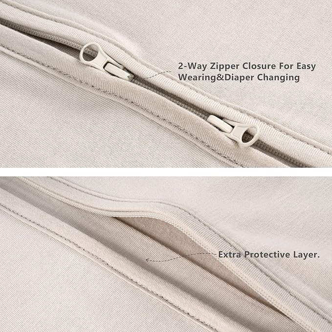 TILLYOU 2 Pack Baby Sleep Sack 18-24 Months 100% Cotton Wearable Blanket 0.5 TOG Sleeveless Summer Sleep Sacks with 2-Way Zipper, Happy Forrest & Nude