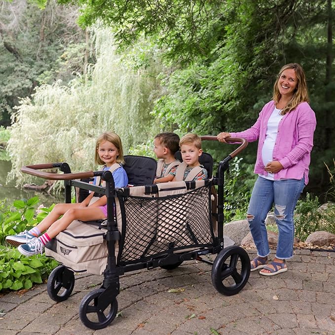 Keenz XC EVO Luxury Comfort Stroller Wagon | Foldable 6 Passenger with Adjustable Canopy |Black