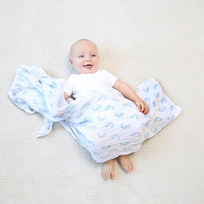 aden + anais Swaddle Blanket, Boutique Muslin Blankets for Girls & Boys, Baby Receiving Swaddles, Ideal Newborn & Infant Swaddling Set, Perfect Shower Gifts, 4 Pack, Natural History