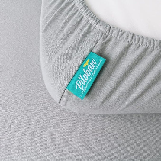 Bassinet Sheets Fit for Pamo Babe Baby Bedside Sleeper, AMKE and Maydolly Baby Bedside Bassinet,100% Cotton, 2 Pack, Ultra Soft Bassinet Fitted Sheets, White and Gray