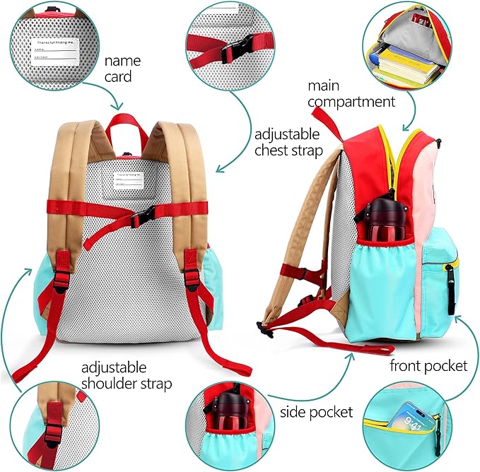 Kids' Backpacks for Girls & Boys - Kindergarten & Elementary School, Small Child Toddler Backpack, 13" H, Ages 3-5