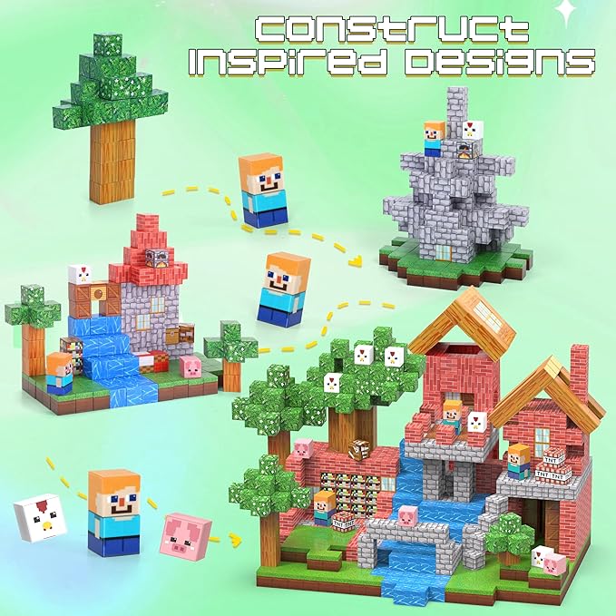Magnetic Blocks Safe Creative Building Set Magnetic Cubes Compatible with Major Brands, STEM Montessori Toys for Toddlers - Birthday for Kids Ages 3+, 100pcs