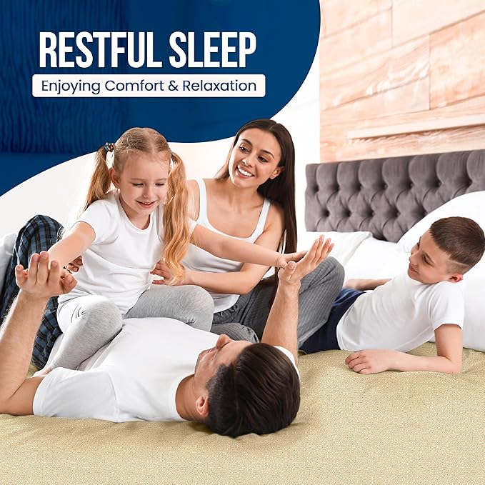 Utopia Bedding Waterproof Mattress Protector Queen Size, Premium 200 GSM Terry Mattress Cover, Soft & Breathable Bed Cover, Fitted Sheet Style with Stretchable Deep Pockets 17" (Beige)
