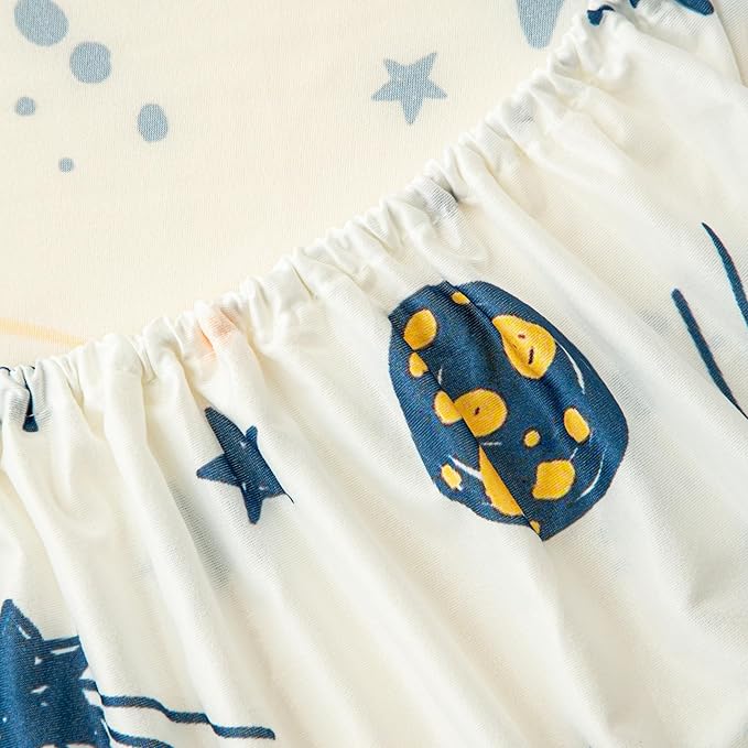 SDIII 2 Pack Space and Dinosaur Crib Sheets for Boys 52×28 Stretchy Microfiber Jersey Knit Fall Crib Sheets Boy for Standard Crib and Toddler Mattress