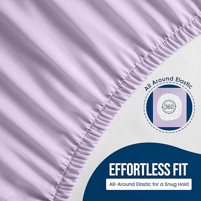 Utopia Bedding Waterproof Mattress Protector Queen Size, Premium 200 GSM Terry Mattress Cover, Soft & Breathable Bed Cover, Fitted Sheet Style with Stretchable Deep Pockets 17" (Lavender)
