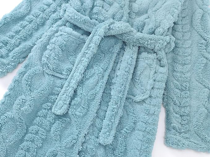 Topgal Leopard Cat Robe for Girls Fleece Toddler Kids Teen Hooded Bathrobe Size 4T-18