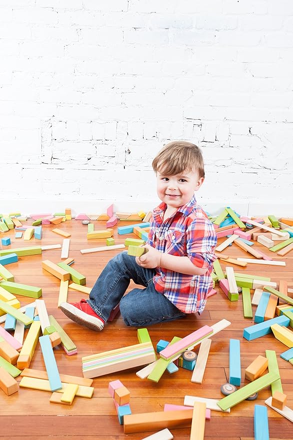 42 Piece Tegu Magnetic Wooden Block Set, Blossom, 1-99 years old