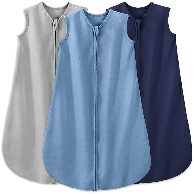 Yoofoss Baby Sleep Sack 6-12 Months Wearable Blanket for Babies 100% Organic Cotton 2-Way Zipper TOG 0.5 Toddler Sleeping Sack 3 Pack, Soft Lightweight Sleep Sacks