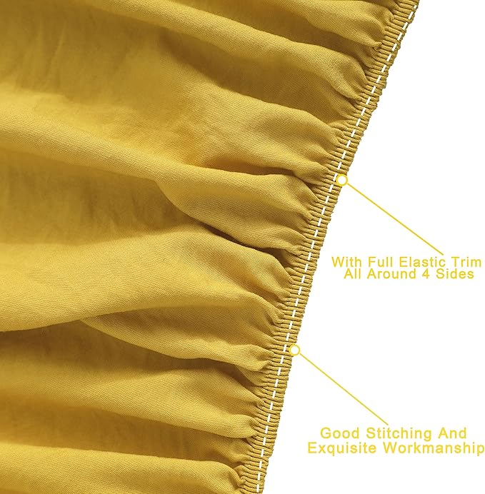 FLXXIE 4 Pieces Toddler Bedding Set, Soft and Breathable Microfiber Crib Sheet Set, Includes Quilted Comforter, Flat Top Sheet, Fitted Sheet, Envelope Pillow Case for Boys and Girls, Yellow