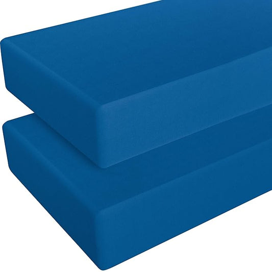NTBAY 2 Pack 100% Brushed Microfiber Fitted Crib Sheet, Super Soft and Cozy 28x52 Crib Sheet for Standard Crib and Toddler Mattresses, Boys, Girls, Unisex, Royal Blue, 28x52 Inches