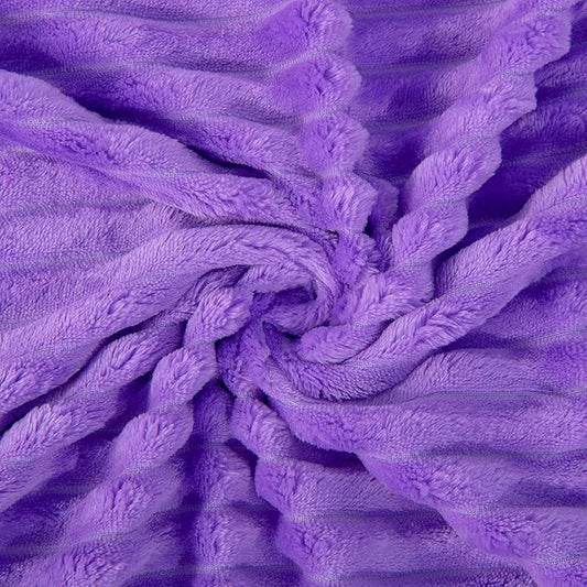 NTBAY Plush Soft Flannel Baby Blanket, Warm and Cozy Unisex Toddler Blanket with Stripe Pattern for Stroller, Crib, Travel, 30x40 Inches, Purple