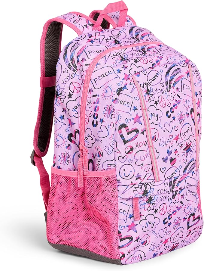 Lands' End Unisex Kids Medium ClassMate Lightweight Durable Elementary School Backpack, Fuchsia Pink