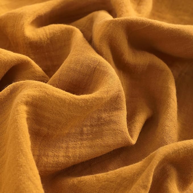 NTBAY 2 Pack Muslin Cotton Mini Crib Sheets, Soft and Breathable Double Layer 24x38 Baby Crib Sheets for Mini Crib and Toddler Mattresses, Boys, Girls, Unisex, Golden Brown, 24x38 Inches