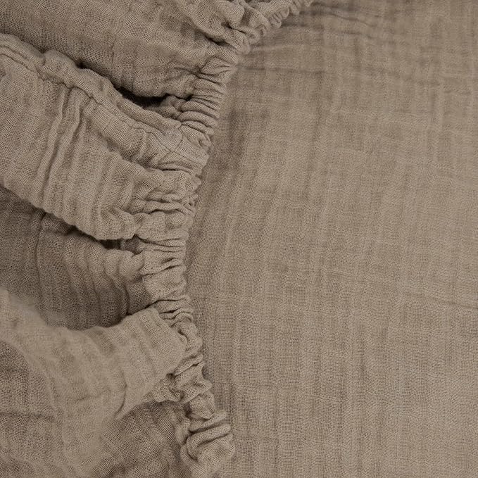 Little Unicorn 100% Natural Organic Cotton Muslin Crib Sheets | Breathable, Naturally Soft Fabric (Driftwood)