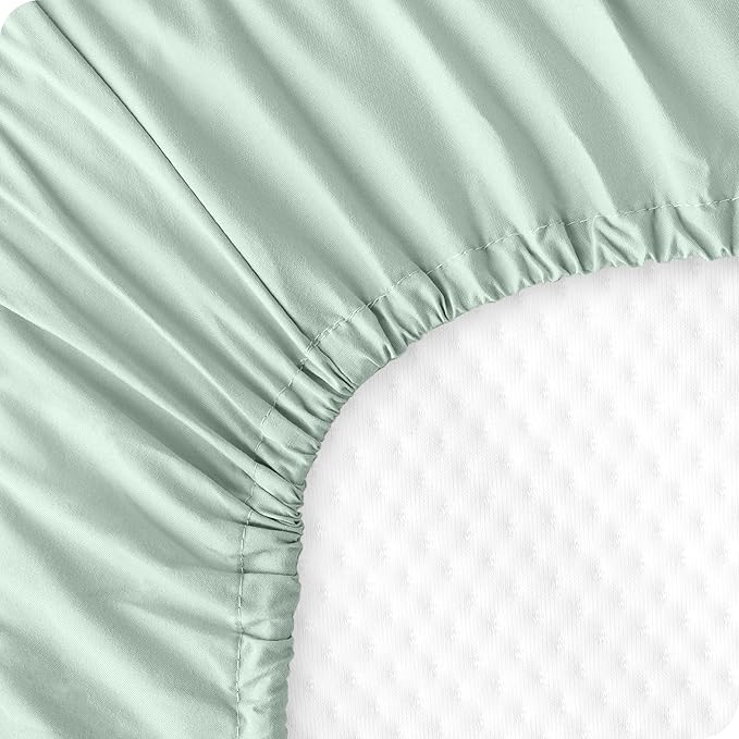 Bare Home 3-Pack Fitted Crib Sheet - Premium 1800 Ultra-Soft Microfiber - Breathable - Baby Sheet - for Boys & Girls - Fits Standard Crib and Toddler Mattresses (Sky Blue/Spring Mint/Cloud Grey)