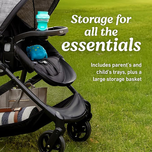 Graco Modes Pramette Travel System, 3-in-1 Modular Carseat Stroller Combo, Infant Car Seat Carrier to Toddler Stroller, Includes the SnugRide Car Seat, Redmond