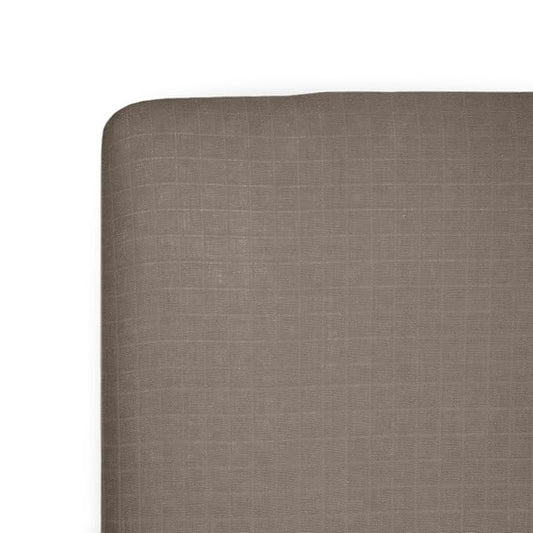 Little Unicorn Premium Crib Sheet | Breathable & Super-Soft Muslin Fabric (Mocha)