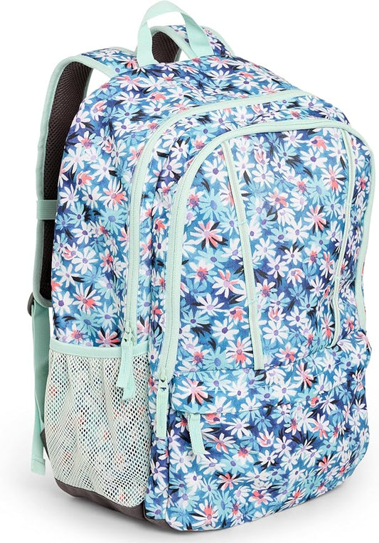 Lands' End Unisex Kids Large ClassMate Lightweight Durable Elementary School Backpack, Peacock