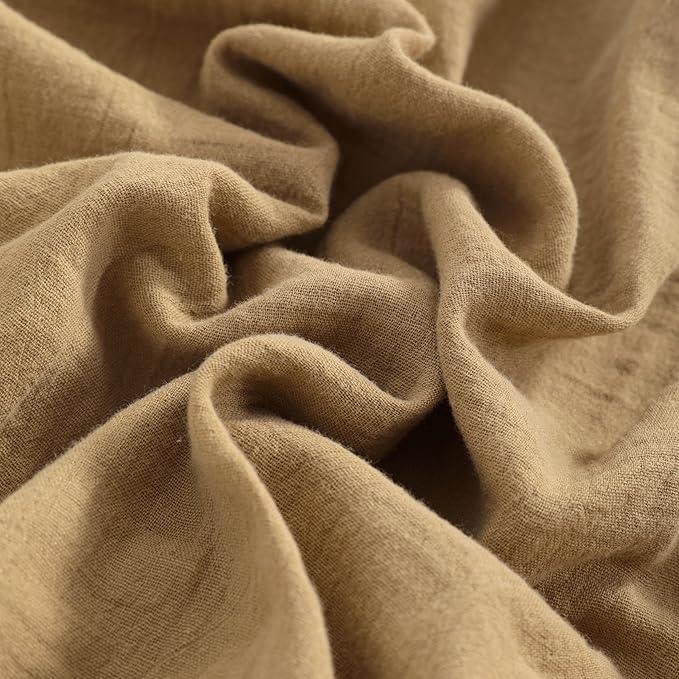 NTBAY 2 Pack Muslin Cotton Mini Crib Sheets, Soft and Breathable Double Layer 24x38 Baby Crib Sheets for Mini Crib and Toddler Mattresses, Boys, Girls, Unisex, Brown, 24x38 Inches