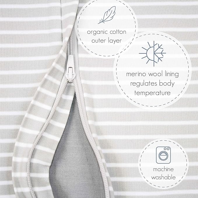 Woolino 4 Season Baby Sleep Bag Sack with Foot Opening, Merino Wool and Organic Cotton, Toddler Sleeping Bag, 3-4T, Night Sky