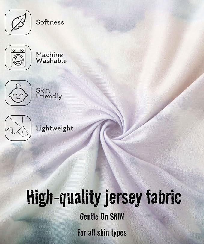 SDY Jersey Crib Sheets for Baby Boys and Girls,52”x28”x8, 2 Pack,Neutral Standard Oval/Retangle Fitted Crib Sheets for Toddler,Super Soft Breathable