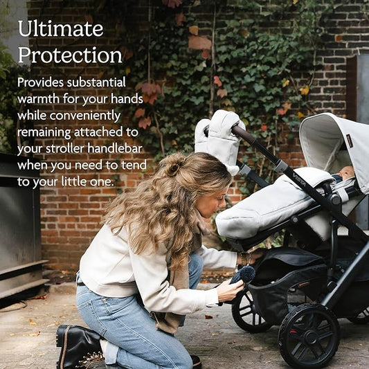 UPPAbaby CozyHandmuff - Easily Attaches to Stroller Handlebars - Ultra-Plush, Weather-Proof Hand Protection - Owen (Mocha Mélange)