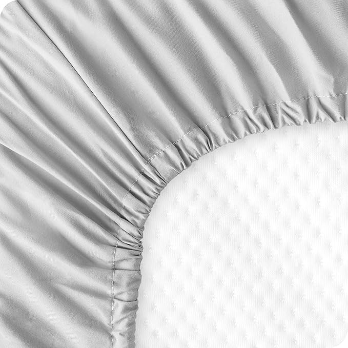 Bare Home 2-Pack Fitted Crib Sheets - Premium 1800 Ultra-Soft Microfiber - Breathable - Baby Sheet - for Boys & Girls - Fits Standard Crib and Toddler Mattresses (Pink Slipper/Cloud Grey)