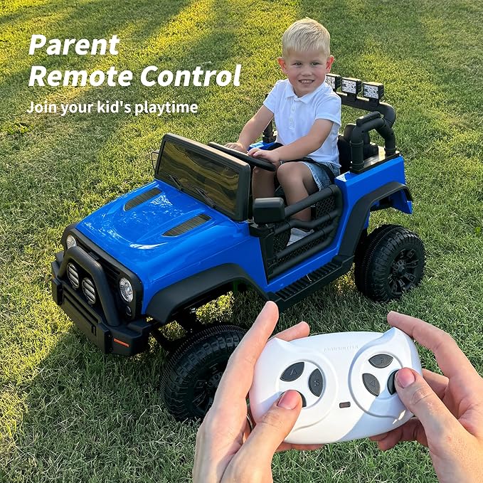 Kids Ride on Car Toy, 24V Electric Car for Kids with Remote Control, 2x200W Motors - Blue