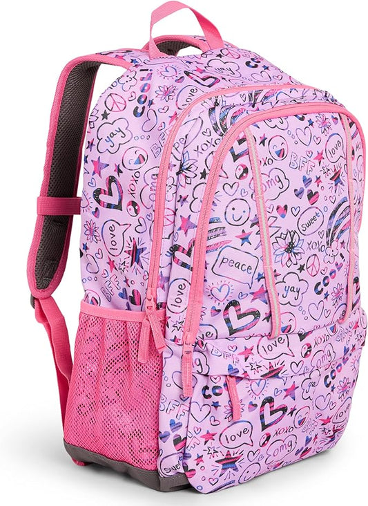 Lands' End Unisex Kids Large ClassMate Lightweight Durable Elementary School Backpack, Fuchsia Pink