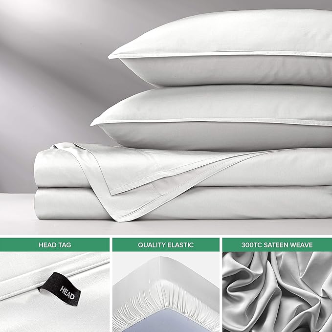 Pure Bamboo Twin XL Sheets, Genuine 100% Organic Viscose Derived from Bamboo Bed Sheet Set, Luxuriously Soft & Cooling, Double Stitching, 2 Year Quality Promise (Twin XL, White)