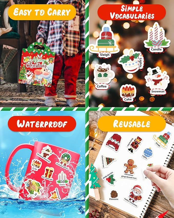 Benresive Reusable Sticker Books for Kids, Sticker Books for Toddlers, Toddler Travel Toys Activities Crafts Ages 3 and Up Birthday Gifts - Christmas