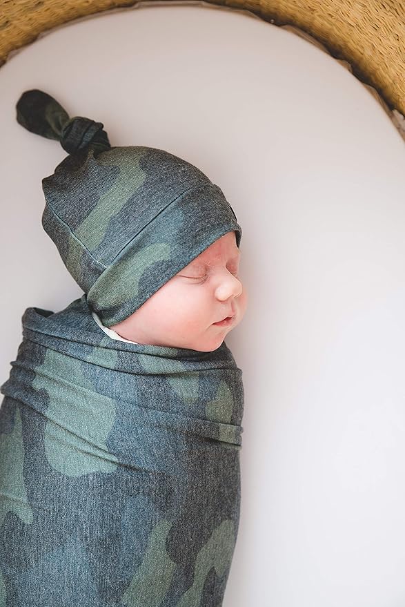 Copper Pearl Baby Swaddle Blanket - Premium Knit Baby Blanket, Large Soft Stretchy Receiving Blankets for Baby Boy and Girl, Swaddles for Newborn, Infant, and Toddler (Hunter)