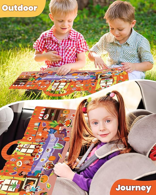 Walenced Reusable Sticker Book for Toddlers, Stickers for Kids, Toddler Craft Activities, Toddler Travel Toys Ages 3 and Up Boy Girl Birthday Gifts