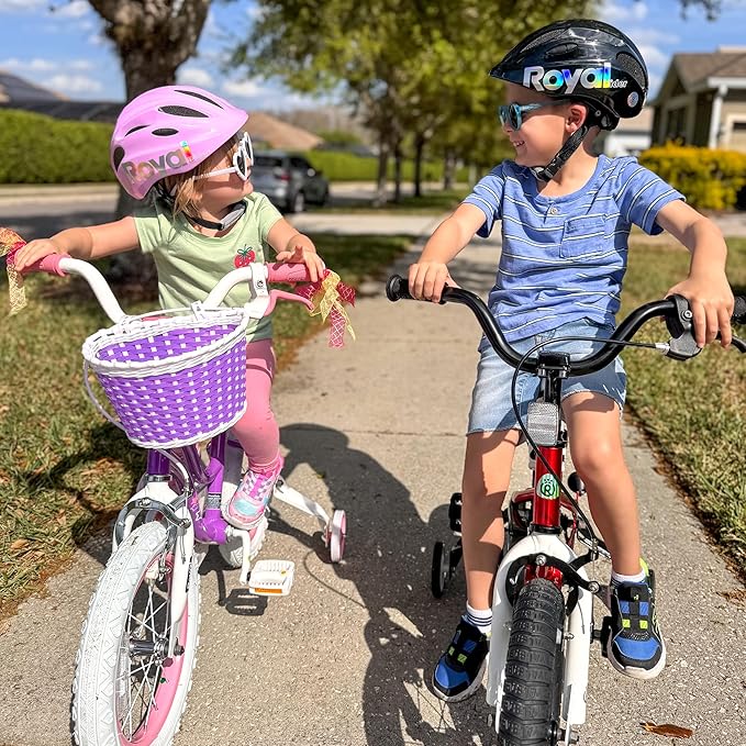 RoyalBaby Kids Helmet 0.47 lb Ultra-Lightweight & Adjustable for Ages 5-13 Years, Ideal for Cycling, Scooter, Balance Bike & More Sports, 4 Vibrant Colors Available