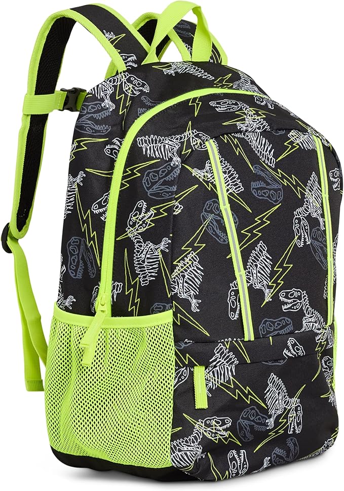 Lands' End Unisex Kids Medium ClassMate Lightweight Durable Elementary School Backpack, Black Highlight