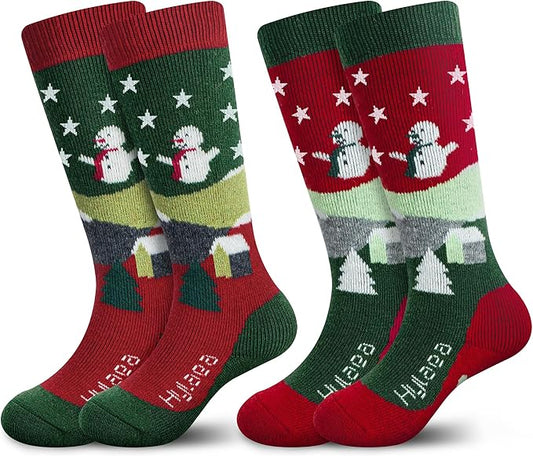 Hylaea Merino Wool Ski Socks Kids, Knee-high Warm Thermal Snowboard Skating Socks for Boys Girls Toddler