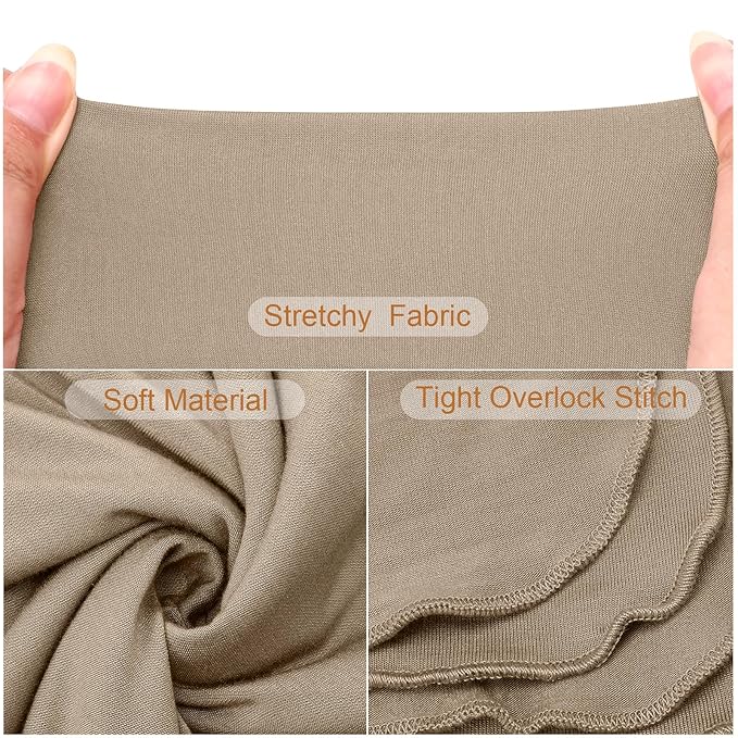 JaGely 2 Pcs Stretchy Baby Swaddle Blankets Set Extra Soft 47" x 47" Baby Newborn Swaddle Blanket and Hat(Apricot, Khaki)