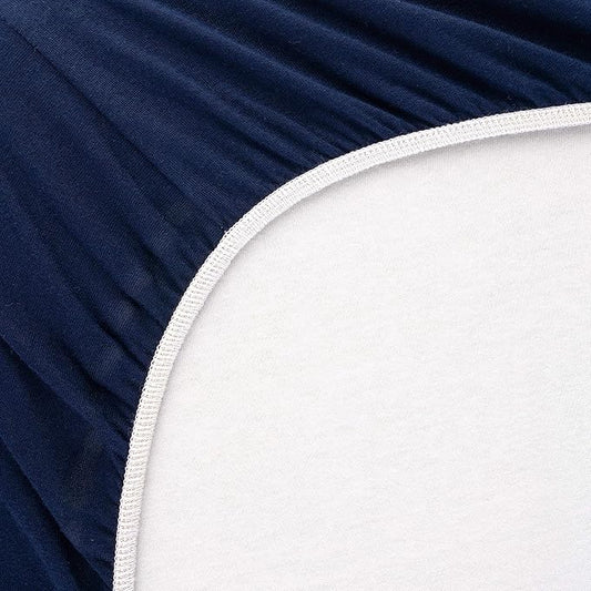 SheetWorld Fitted Baby Bassinet Sheet fits INFANS Baby Bedside Crib 20 x 33, 100% Cotton Jersey, Hypoallergenic, Butter Soft, Solid Navy, Made in USA