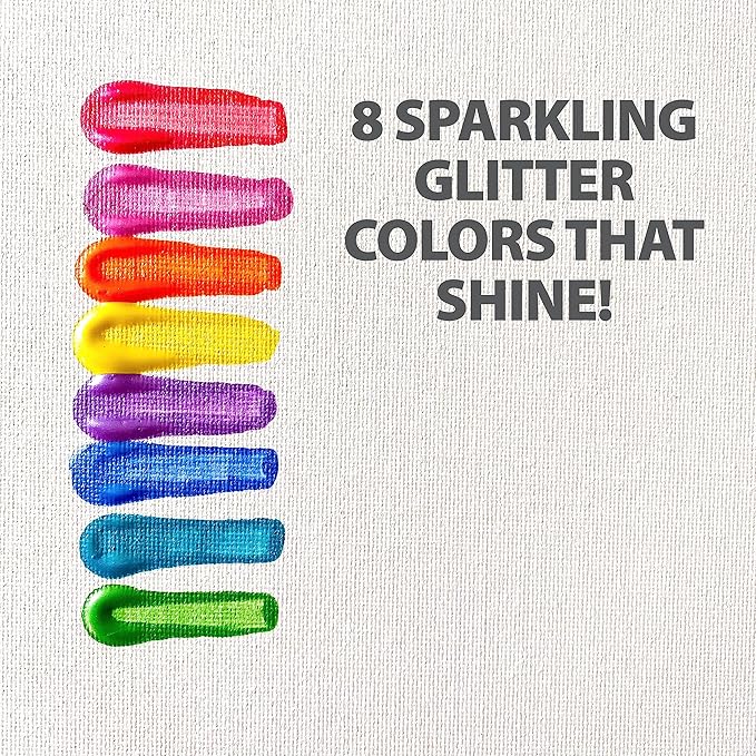milo Washable Paint | Sparkle Pearlescent Tempera | Set of 8 Colors 8 oz Bottles | Made in the USA | Washable and Non-Toxic Glitter Arts & Crafts Poster Paints for Classroom, School, Project