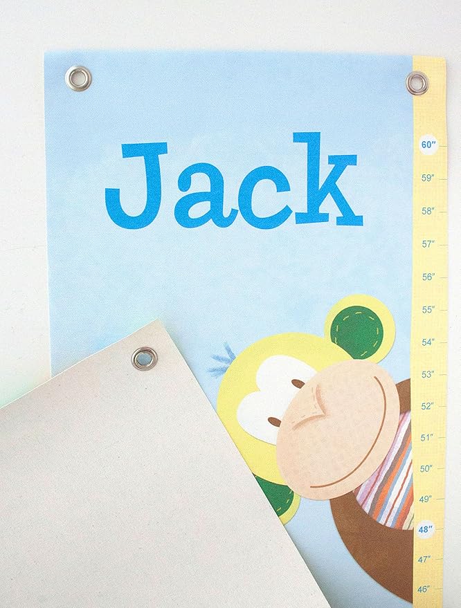 Personalized Growth Chart for Kids, Zoo Animals, Blue - I See Me!
