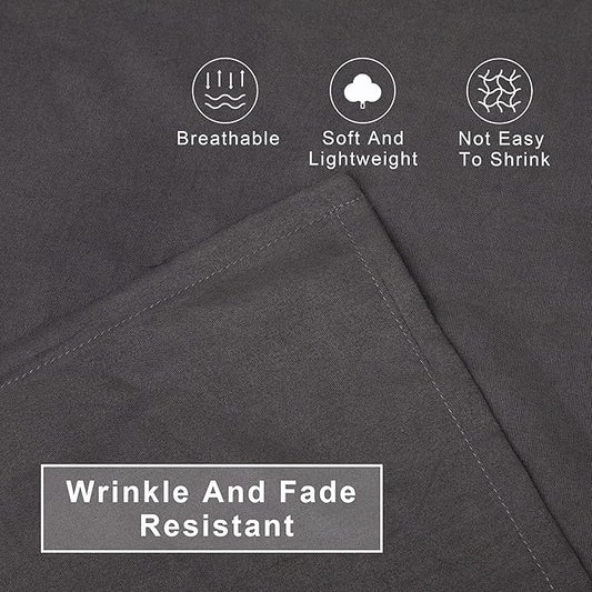 FLXXIE 4 Pieces Toddler Bedding Set, Soft and Breathable Microfiber Crib Sheet Set, Includes Quilted Comforter, Flat Top Sheet, Fitted Sheet, Envelope Pillow Case for Boys and Girls, Dark Grey