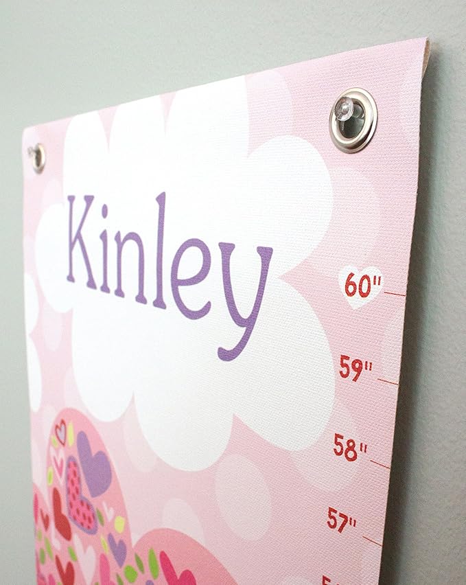 Personalized Growth Chart for Kids, Floral Pink - I See Me!