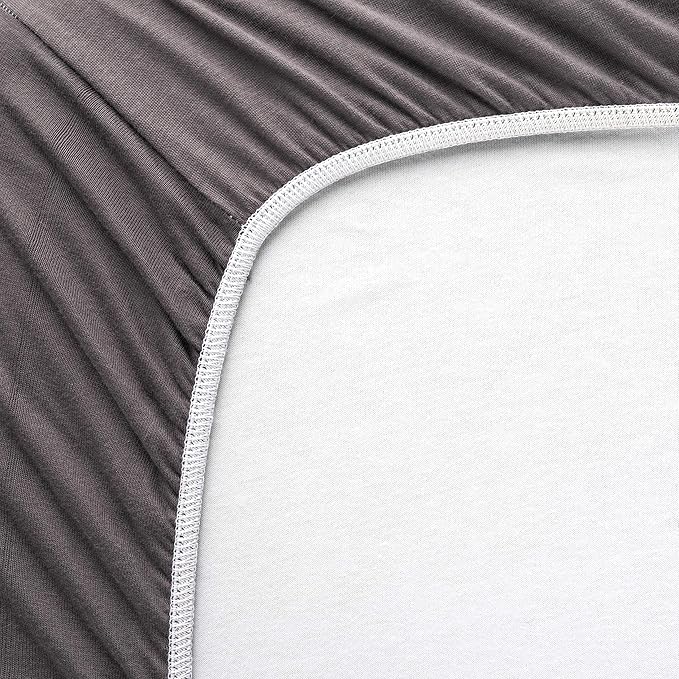SheetWorld Baby Fitted Bassinet Sheet Fits Nuna Mixx 12 x 29 inches, 100% Cotton Jersey Hypoallergenic Sheet, Unisex Boy Girl, Dark Grey, Made in USA
