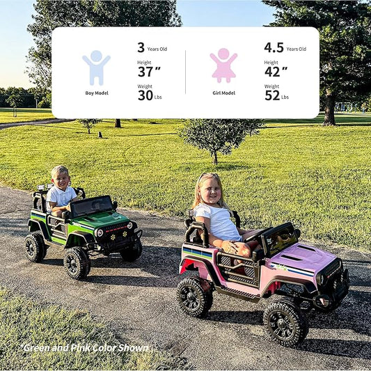 24V Kids Ride on Car, Kids Electric Vehicles Car Ride on Toy Truck for Toddlers 3-5 w/Remote Control, 400W Motor - Green