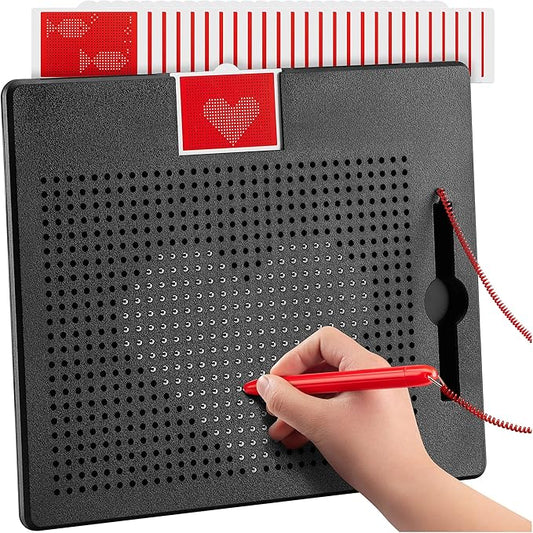 AYNAT FUN Large Magnetic Drawing Board for Kids & Toddlers with Beads and Magnet Stylus Pen - Magnetic Tablet Toy for Airplane & Car Ride Activities for Kids