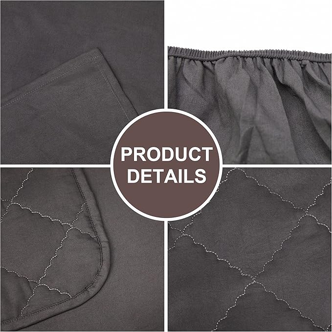 FLXXIE 4 Pieces Toddler Bedding Set, Soft and Breathable Microfiber Crib Sheet Set, Includes Quilted Comforter, Flat Top Sheet, Fitted Sheet, Envelope Pillow Case for Boys and Girls, Dark Grey