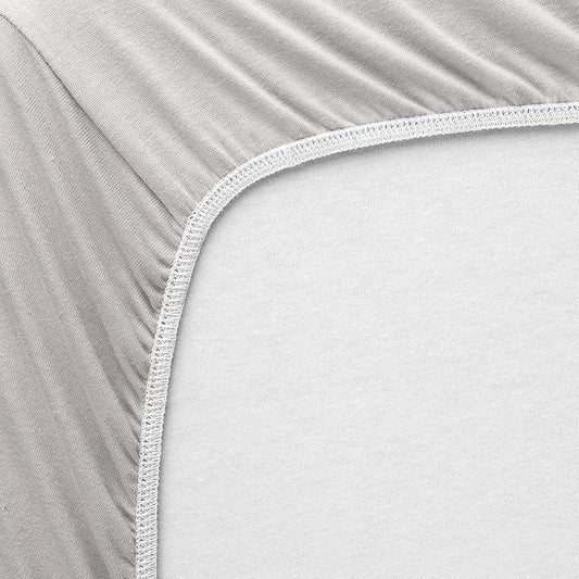 SheetWorld Fitted Baby Bassinet Sheet fits Mika Micky Bedside Sleeper 19 x 33, 100% Cotton Jersey, Hypoallergenic, Butter Soft, Silver Grey, Made in USA