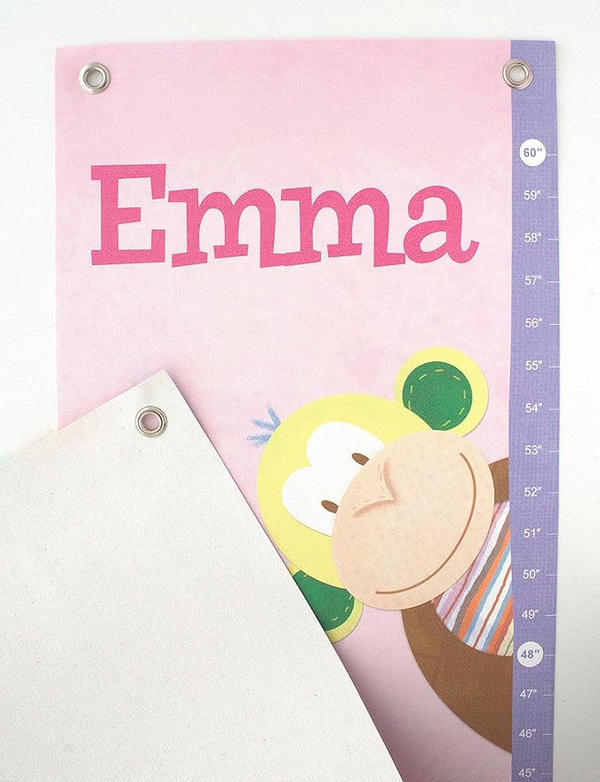 Personalized Growth Chart for Kids, Zoo Animals, Pink - I See Me!